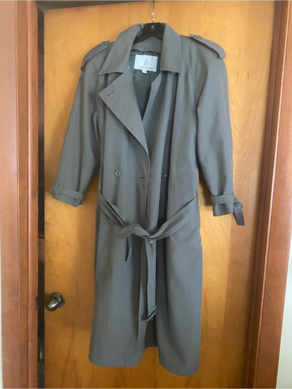 London Fog Trench Coat Storm Flap Tie Waist Back Vent 6P
